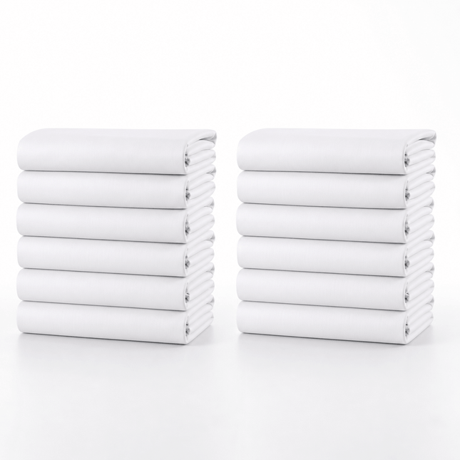 Twin Fitted Sheet T-300 White 100% Cotton - 39x80x15