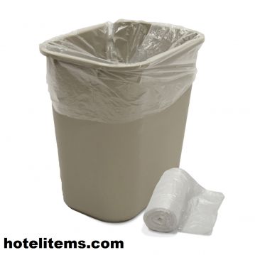 Clear and White Trash Can Liners