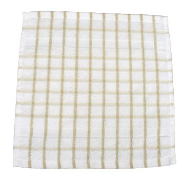 Premium Dish Towel (12"x12") Tan / White