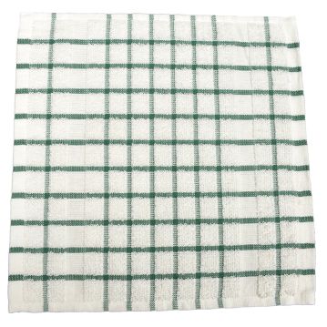 Premium Dish Towel (12"x12") Green / White