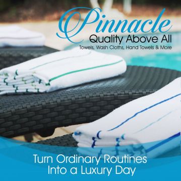 Pinnacle / St. Lucia Collection - PREMIUM White/Color Thin Stripes Pool Towels -100% RingSpun Cotton - 35" x 70" - 15 lb Dz.