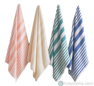 Premium Tropical Stripe Pool Towels